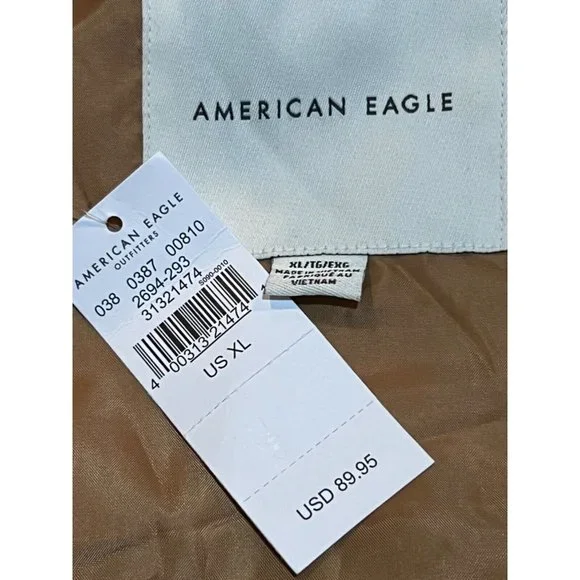 NWT AMERICAN EAGLE Womens Faux Sherpa Jacket XL Brown Beige Tan #214741 - Picture 3 of 4